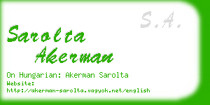 sarolta akerman business card